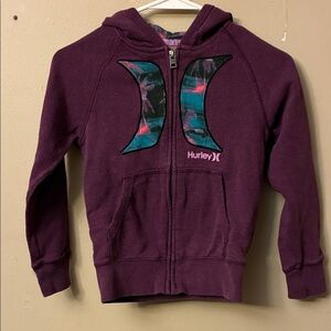 Hurley Kids Maroon Hoodie with Teal Accents